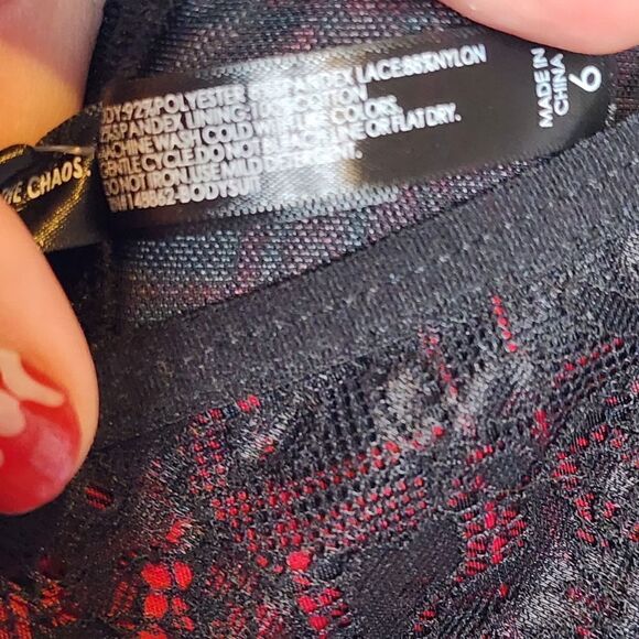 6X 30W Torrid Red Plaid Bodysuit Underwire Lingerie Punk Snaps Lace Cutout Pipin - Picture 6 of 7